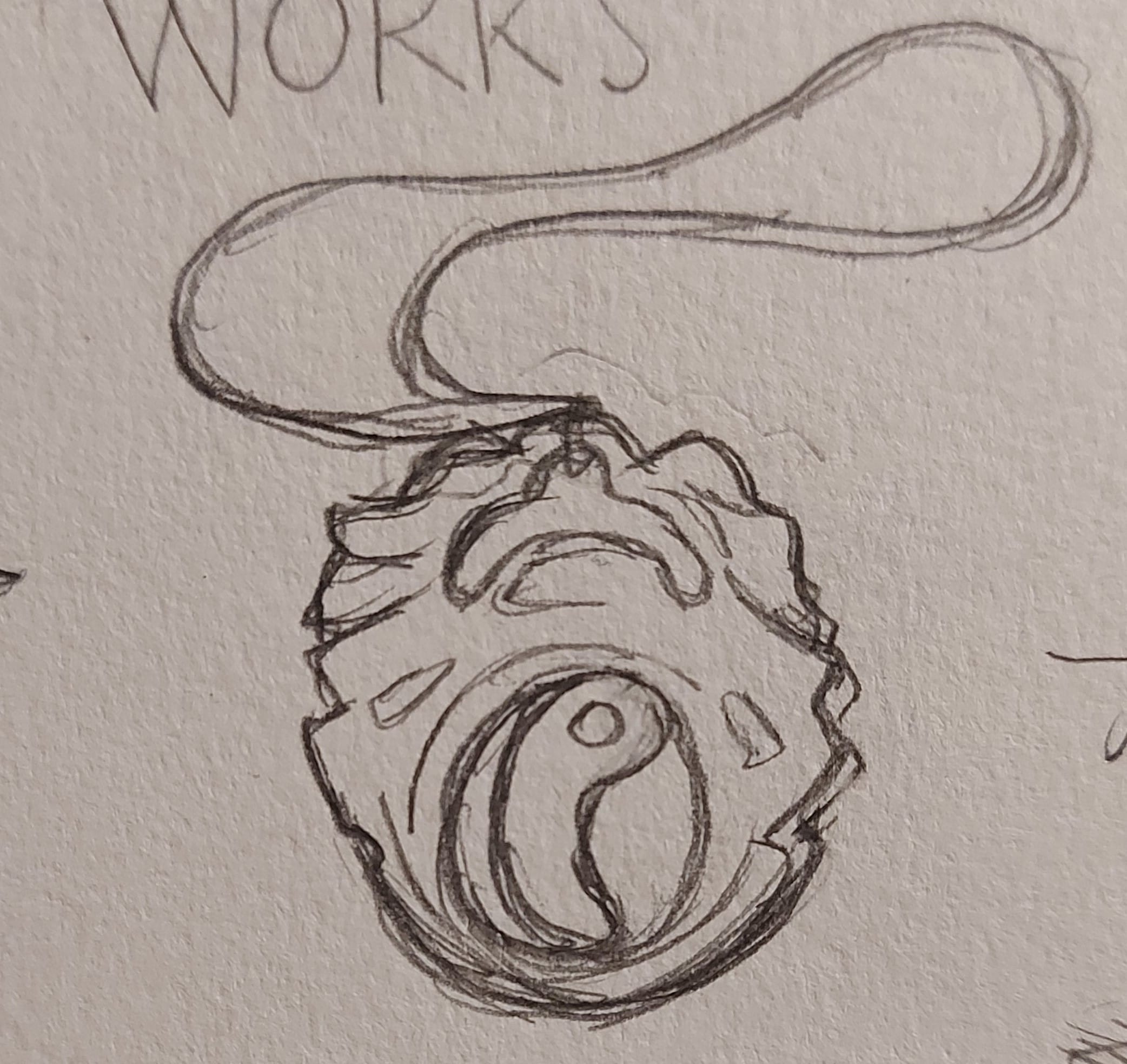 Sketch of Lara Croft's Jade Necklace.