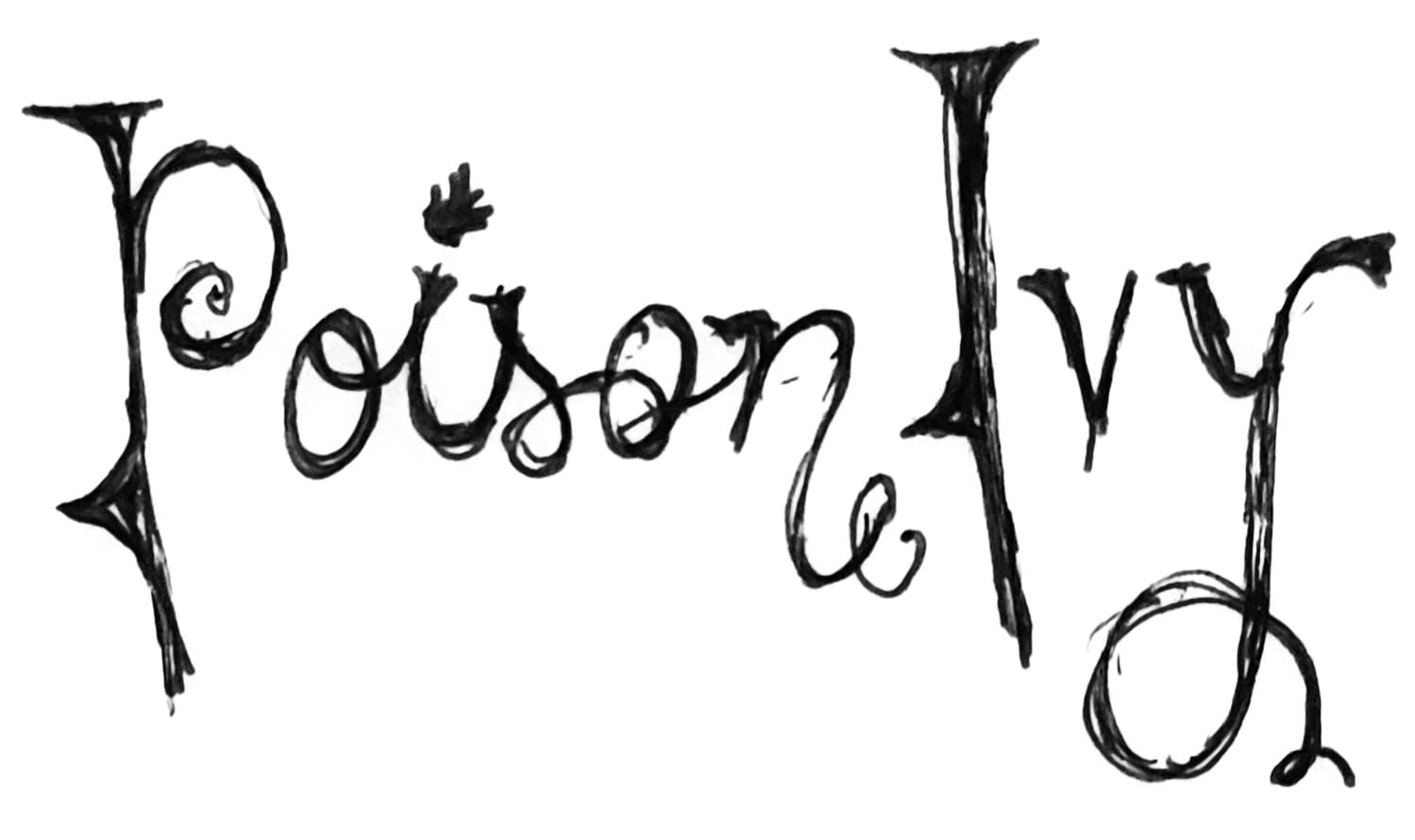 Poison Ivy font sketches.