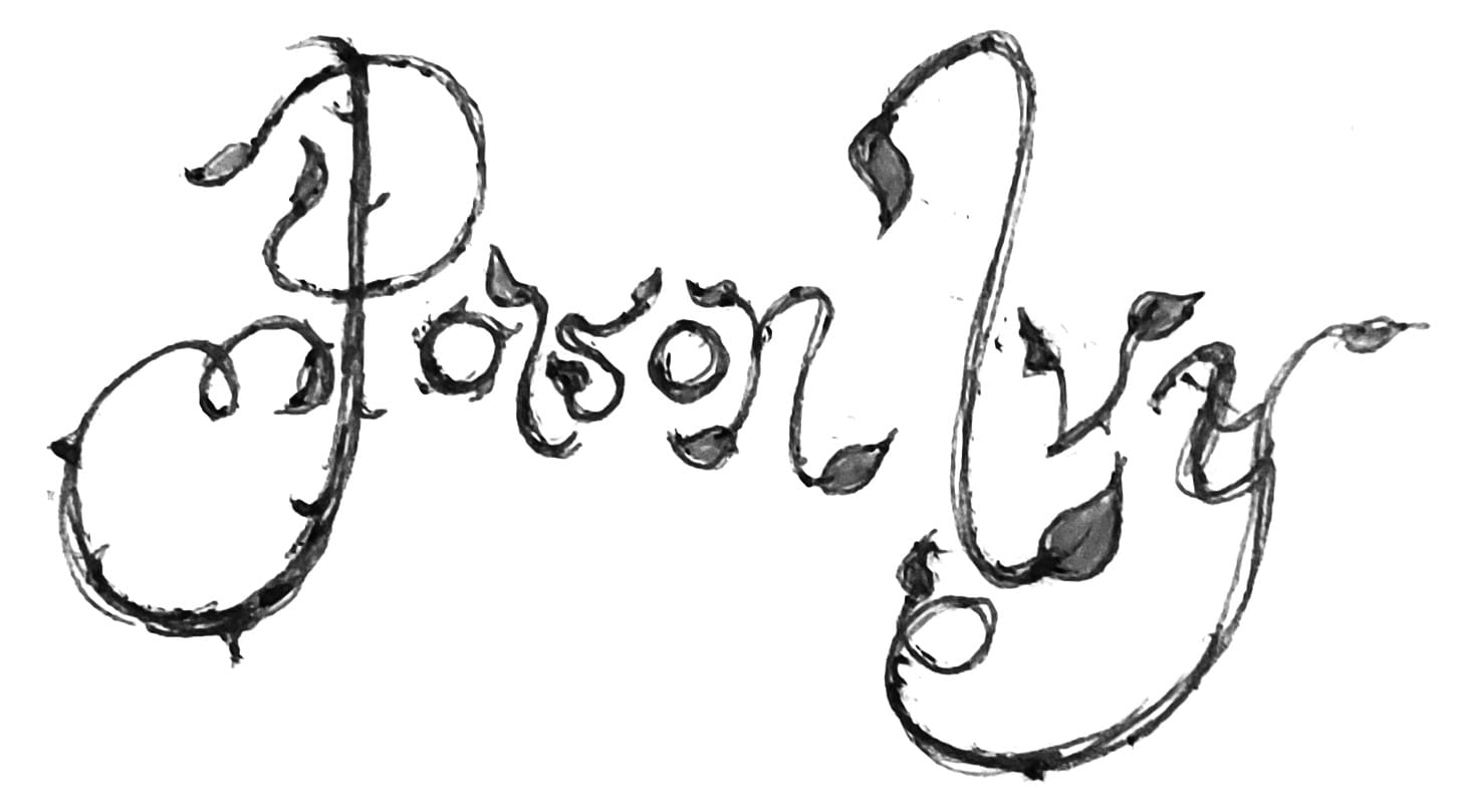 Poison Ivy font sketches.