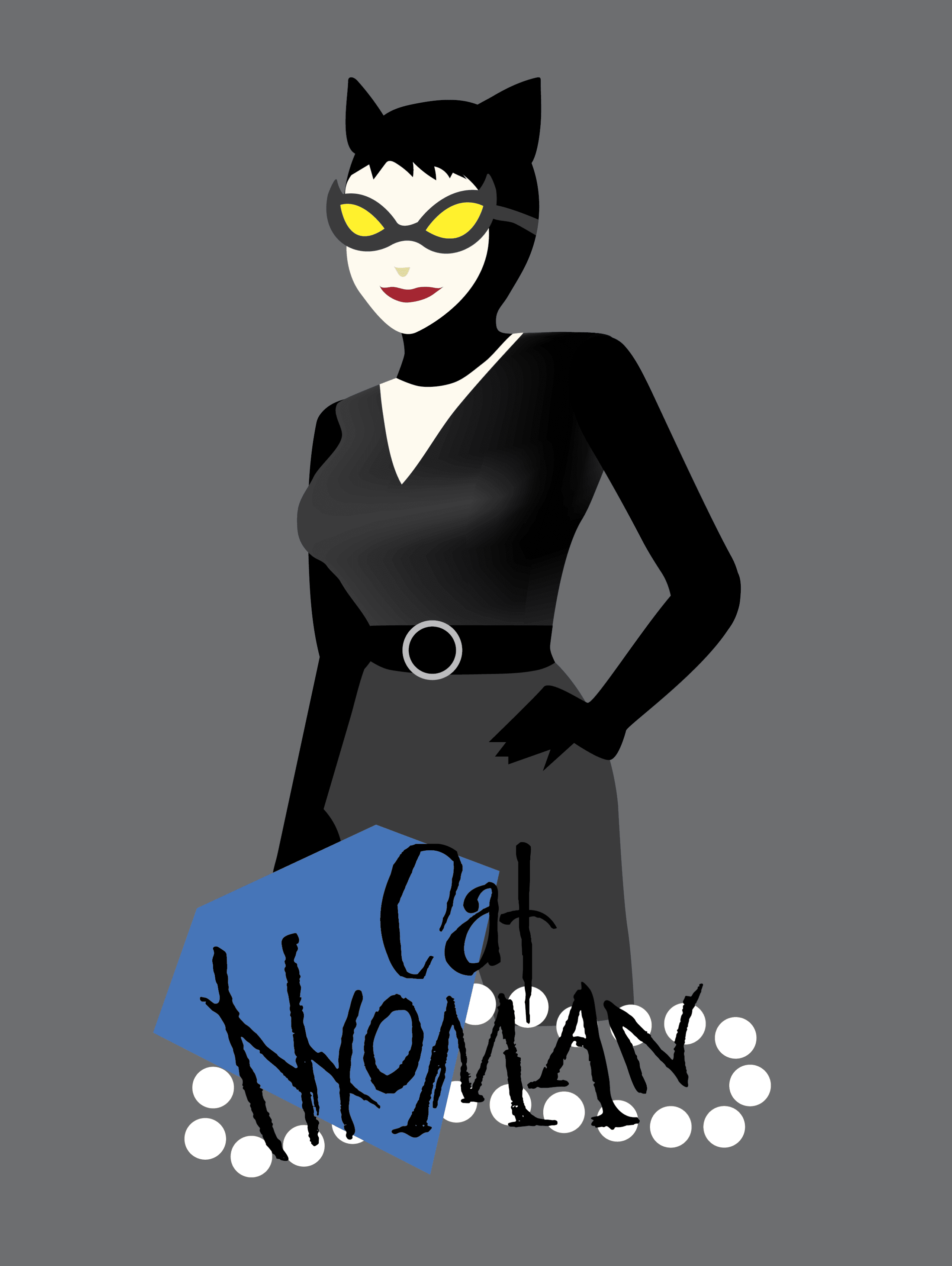 Cat Woman alternate illustration and font.