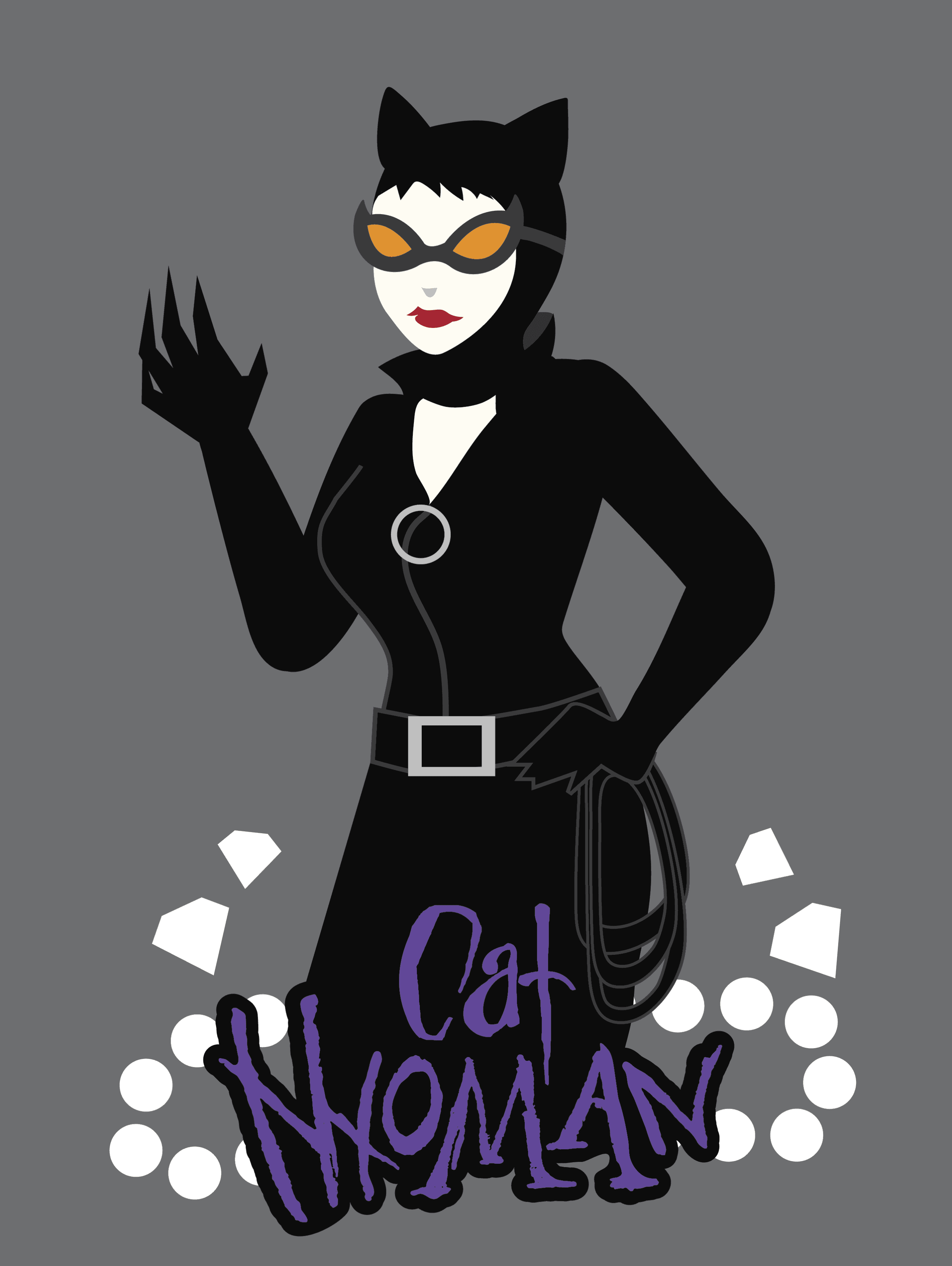 Cat Woman alternate illustration and font.
