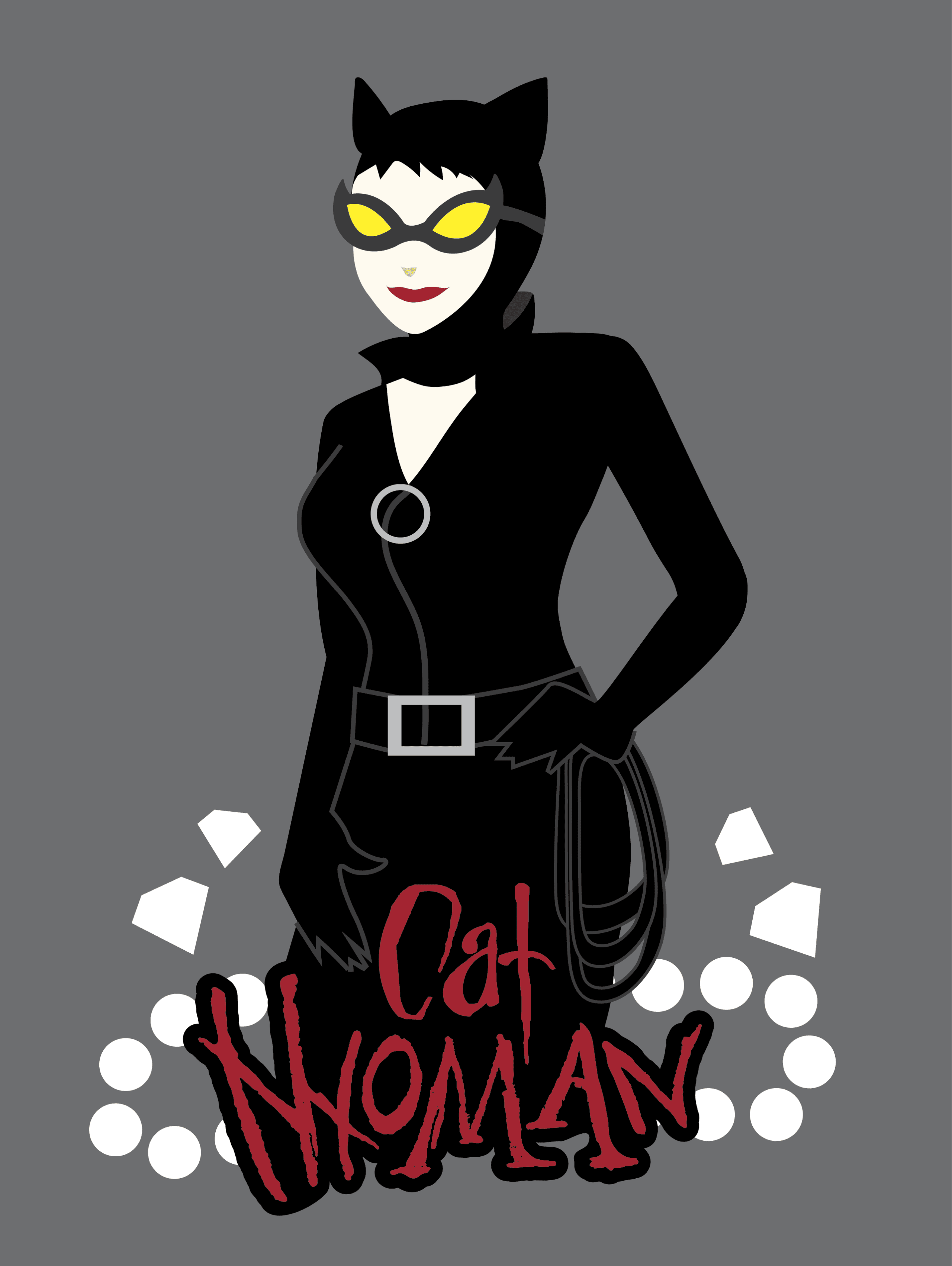 Cat Woman alternate illustration and font.