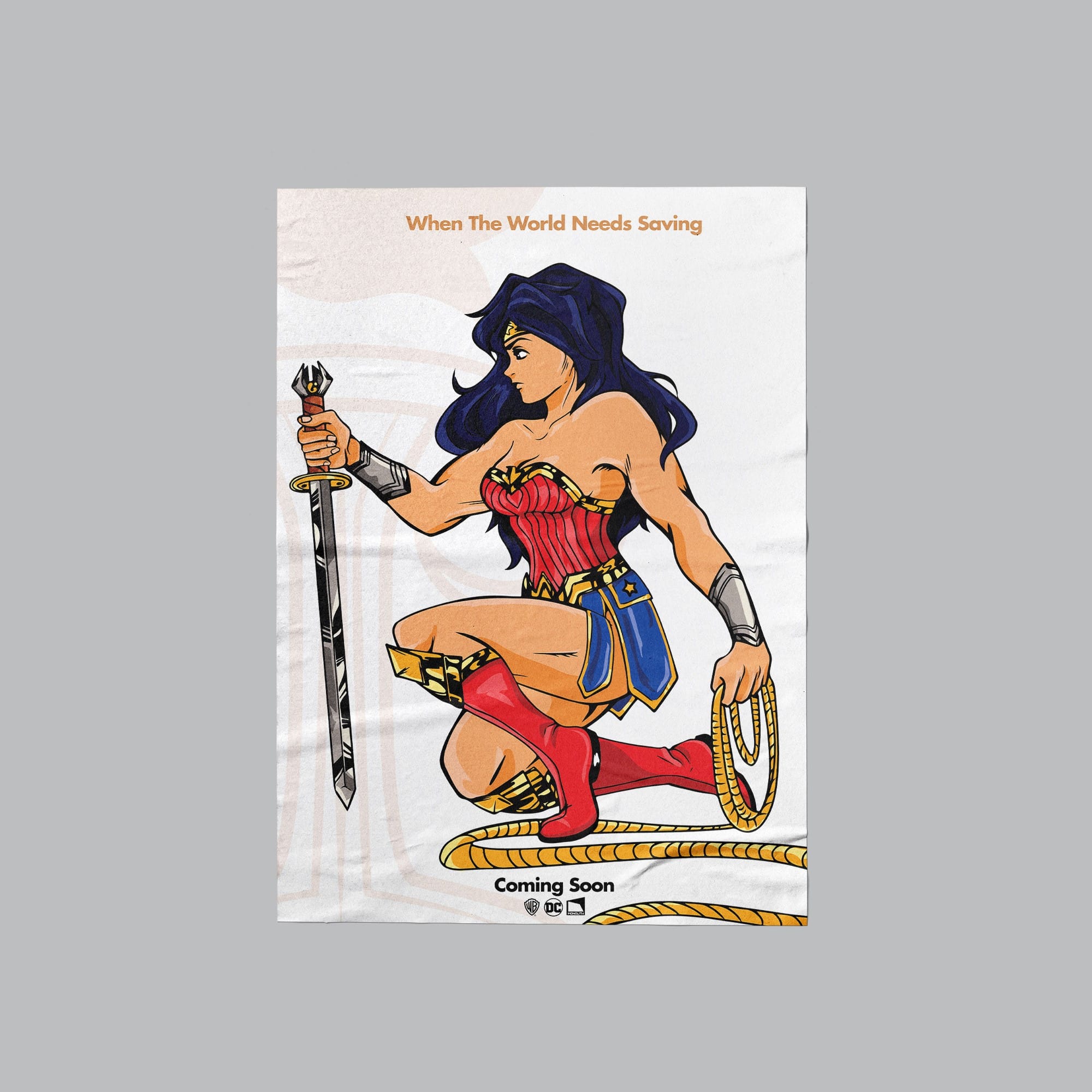 Illustrated Wonder Woman poster