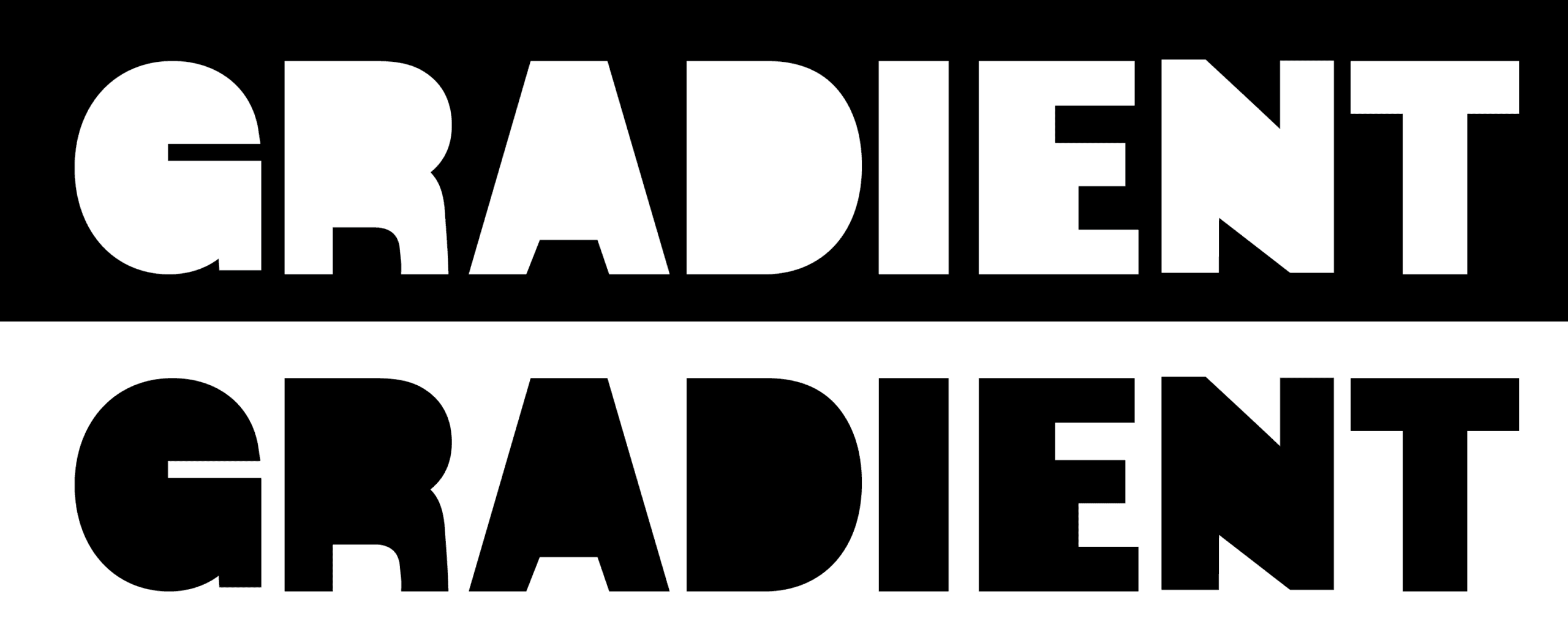 Gradient magazine font in black and white (alternate designs)