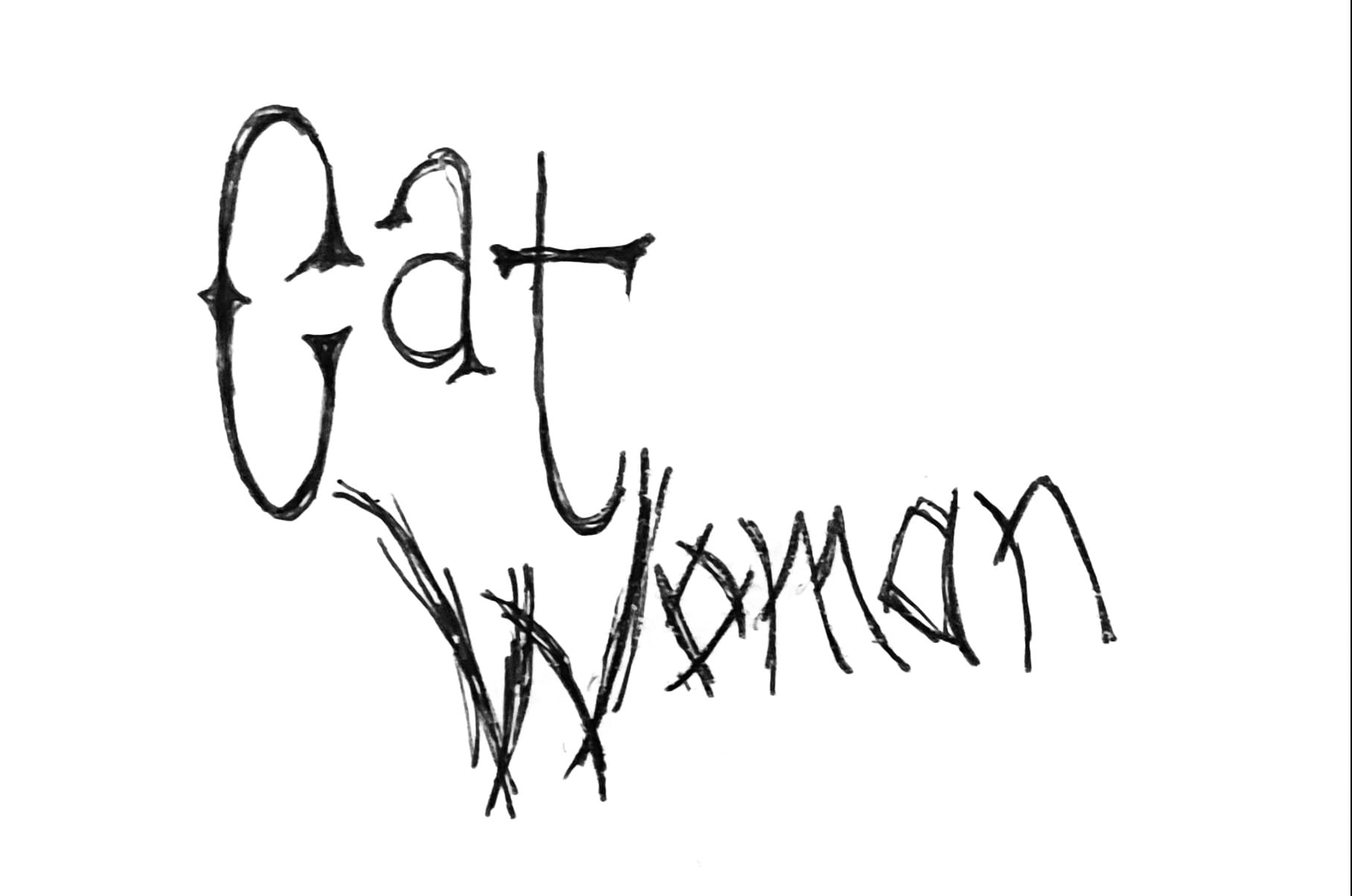 Cat Woman font sketches.