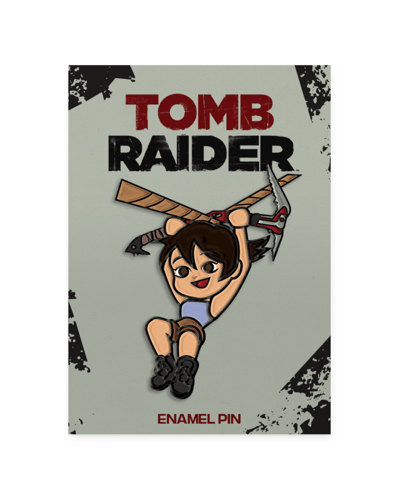 Lara Croft Hang gliding on a rope.