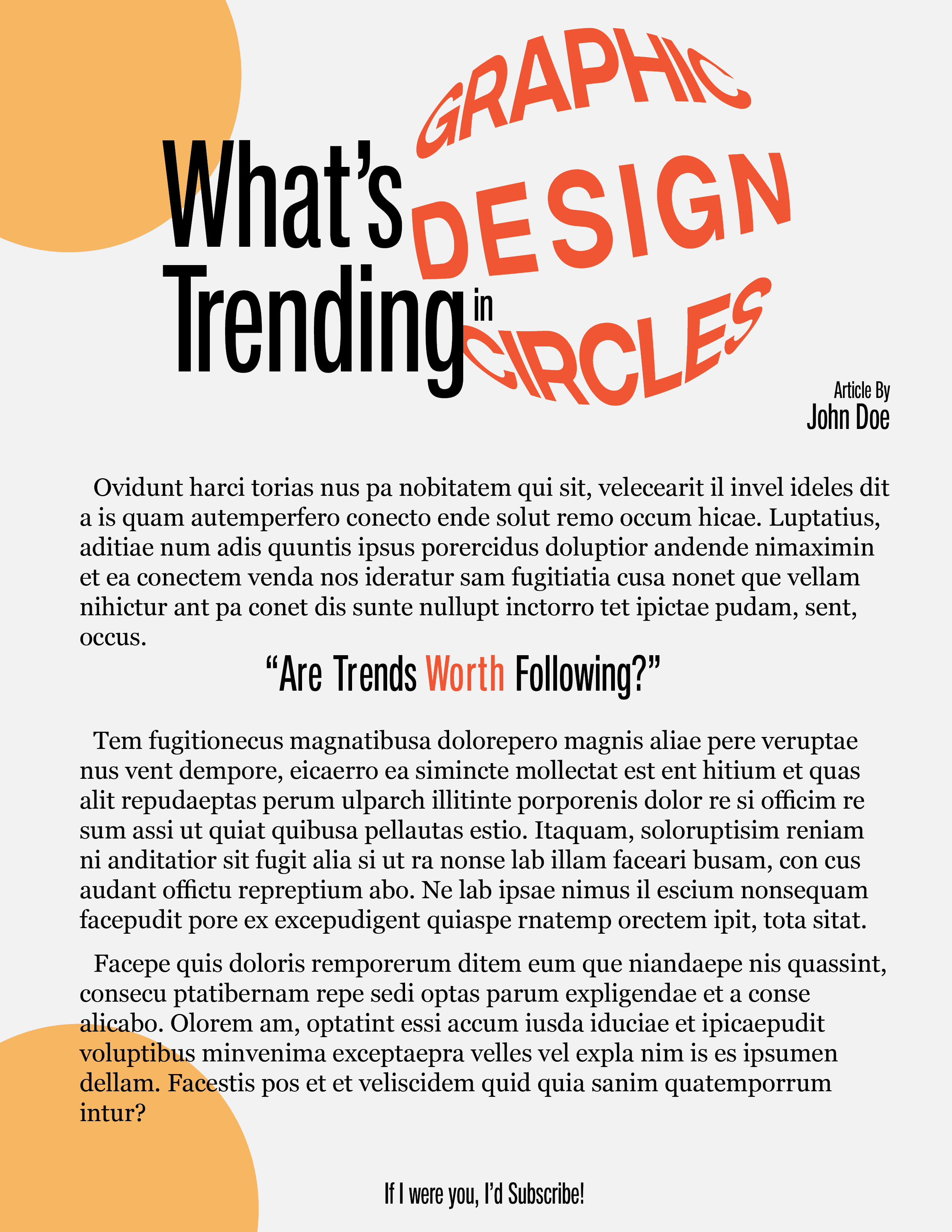 Alternate design of the first page.