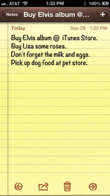 Old notes app screenshot.
