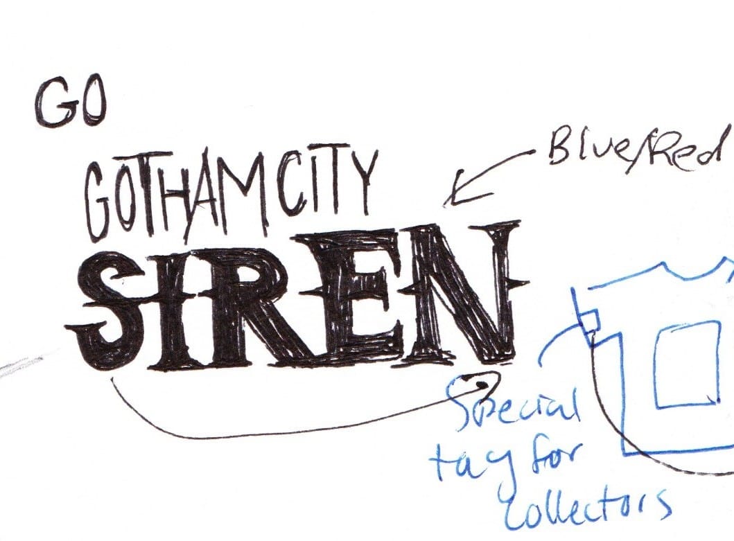 Gotham City Sirens font sketches.