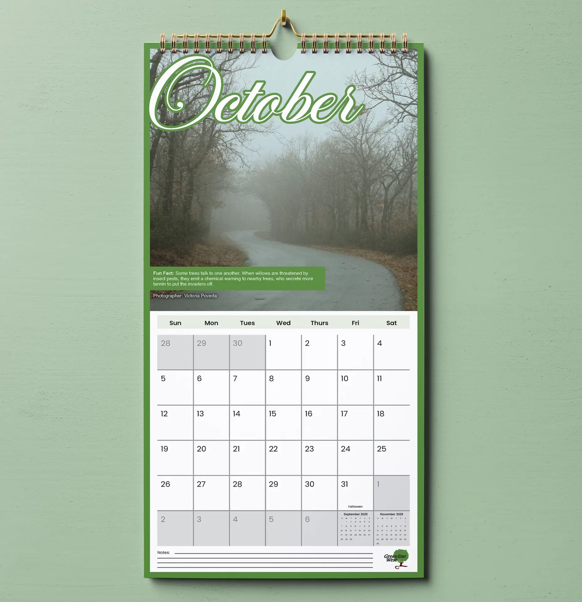 Picture of an October calendar page.