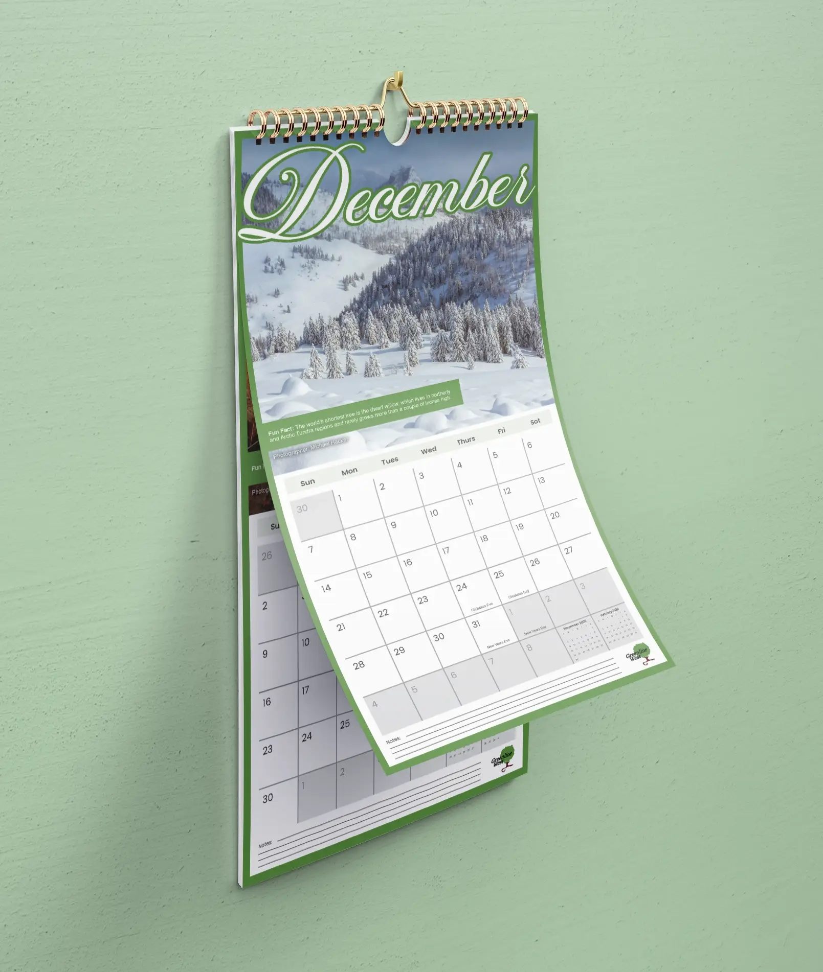 Picture of a December calendar page.