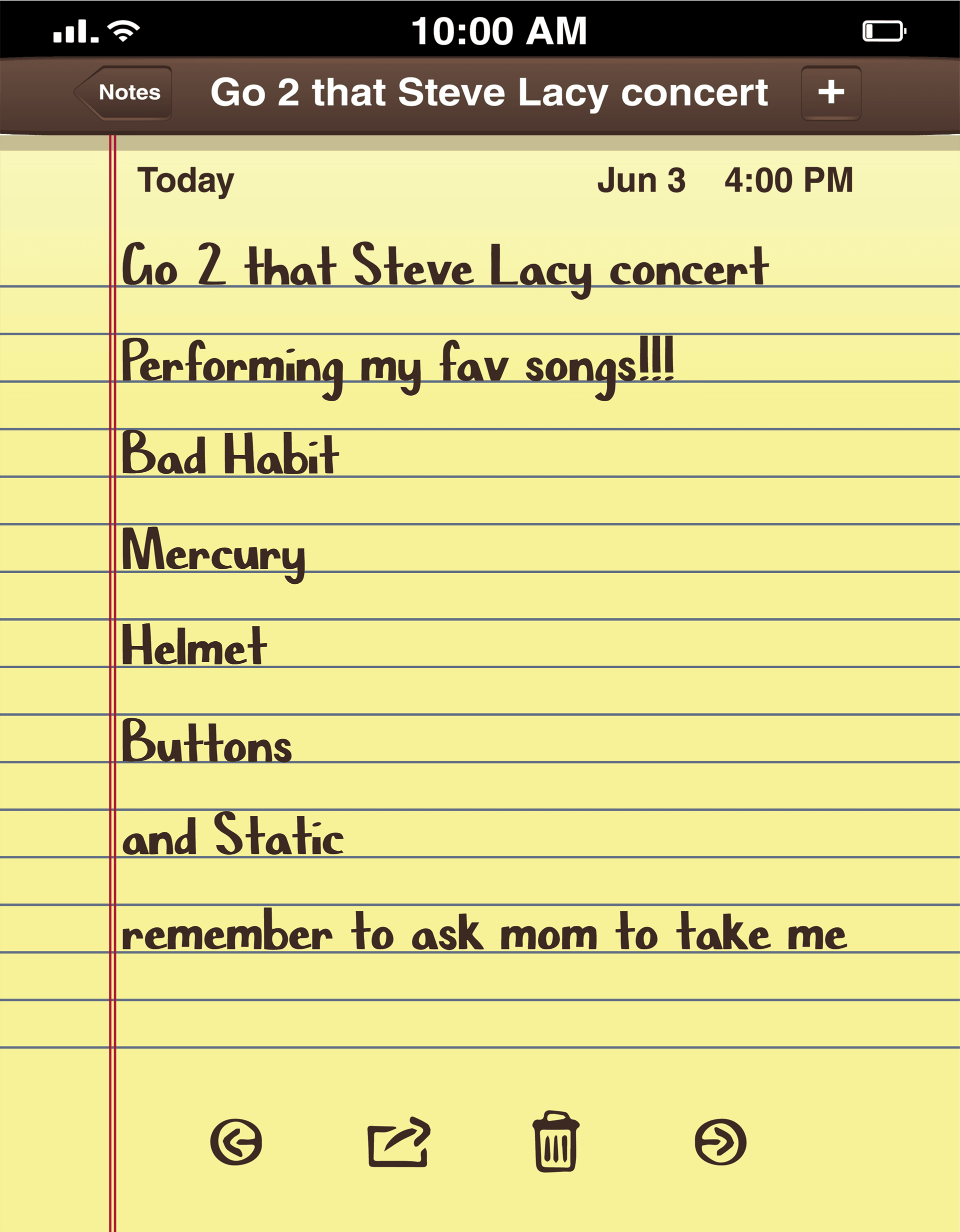 Recreation of a notes app screenshot.