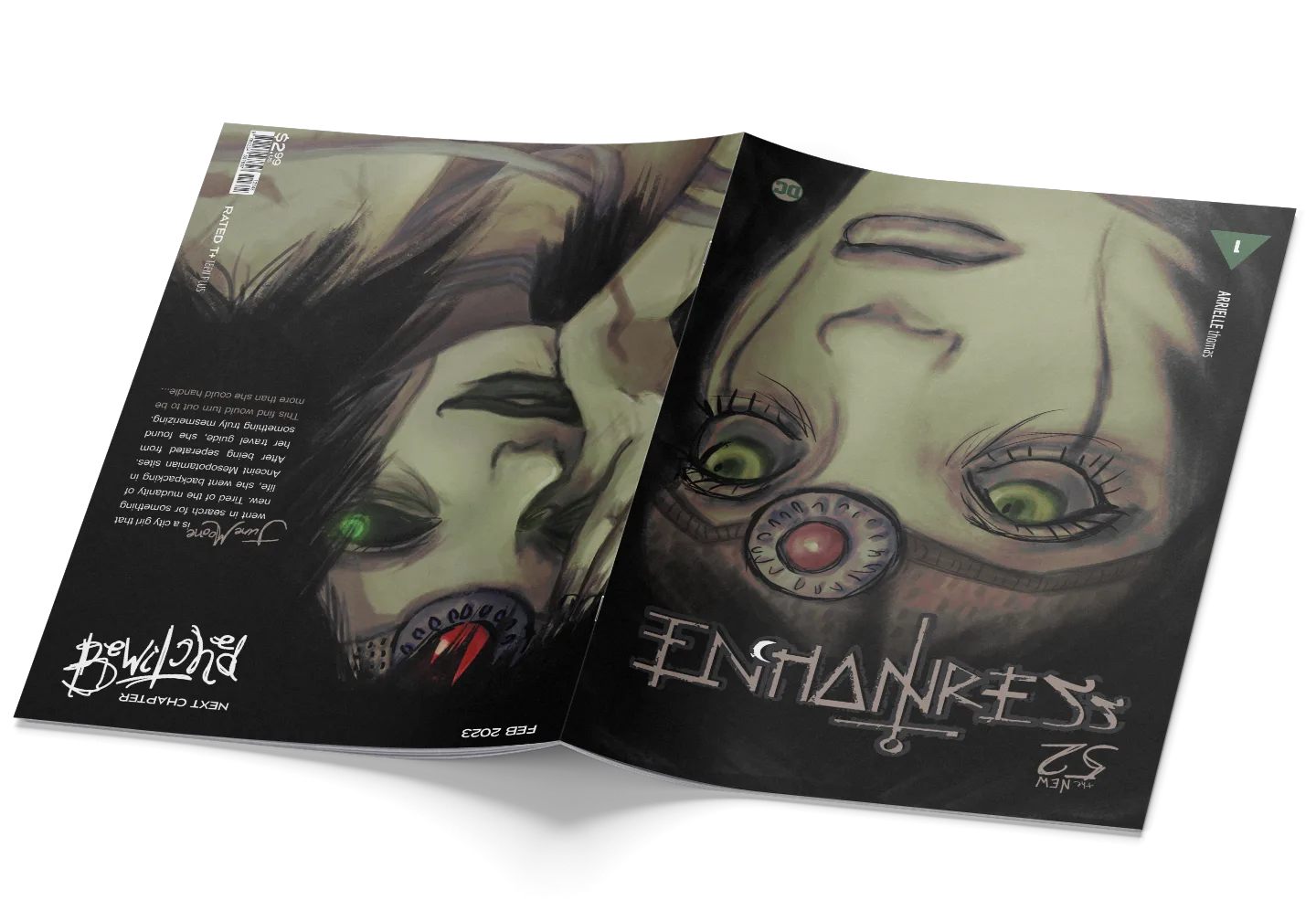 back and front cover spread of the Enchantress comic.